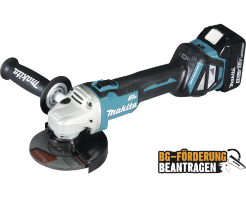 Akku-Winkelschleifer Makita 18V 125mm DGA511RTJ Brushless, mit 2 Akkus (5,0Ah), Ladegerät und MAKPAC Gr. 3 Akku-Winkelschleifer Makita 18V 125mm DGA511RTJ Brushless, mit 2 Akkus (5,0Ah), Ladegerät und MAKPAC Gr. 3