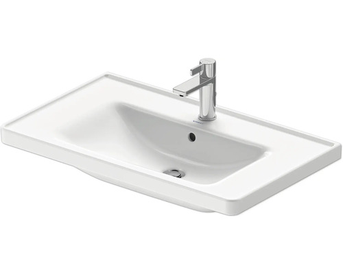 Weißes Aufsatzwaschbecken mit Armatur