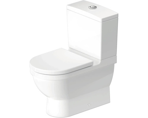 DURAVIT WC für WC-Kombination Starck 3 Tiefspüler mit Spülrand weiß glänzend ohne WC-Sitz und Spülkasten 0128090000 Stand-WC aus Keramik mit Spülkasten