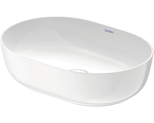 DURAVIT Aufsatzwaschbecken Luv 50 x 35 cm weiß glänzend inkl. Ablaufventil ohne Staufunktion 0379500000 Duravit Logo Waschbecken aus Sanitärkeramik
