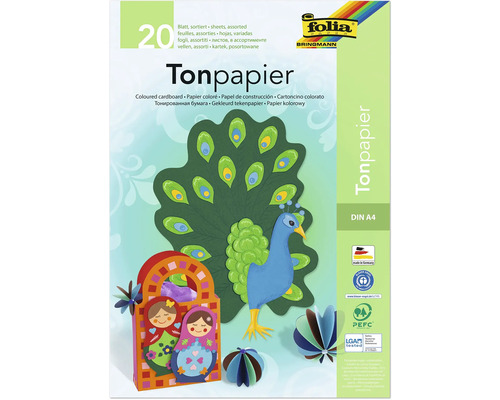 Tonpapier DIN A4, 20 Blatt, geeignet für Bastelarbeiten