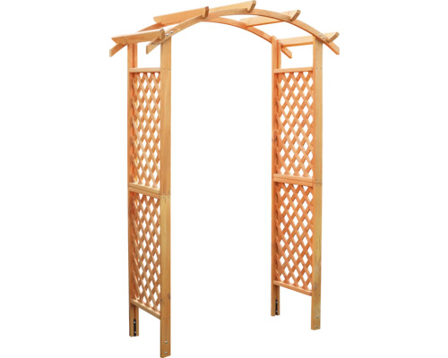 Gartenbogen aus Holz mit Rankgitter