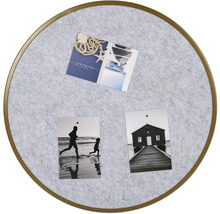 Memoboard Filz gerahmt gold Ø 50 cm inkl. 4 Pinnnadeln
