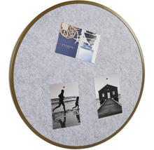 Memoboard Filz gerahmt gold Ø 50 cm inkl. 4 Pinnnadeln