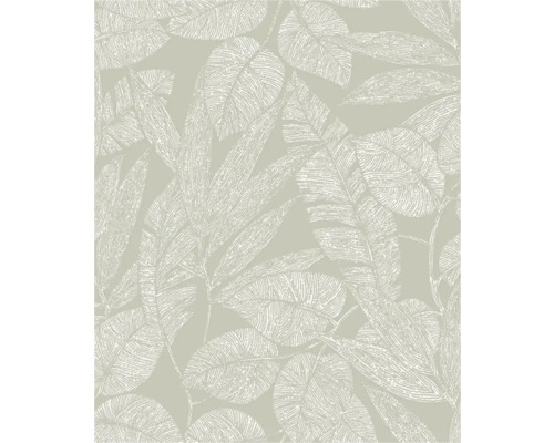Vliestapete A69501 Omura Lorbeer grau Tapete mit Blattmuster
