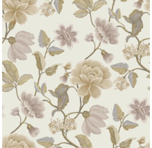 Blumentapete mit Blüten und Blättern