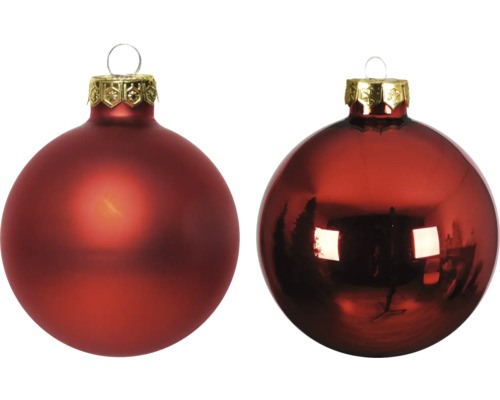 Weihnachtskugeln Lafiora 30er Pack Ø 6 cm Glas rot