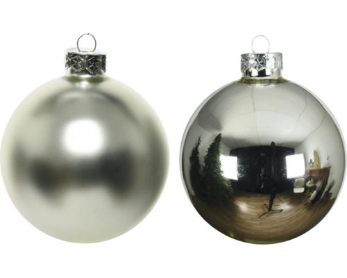 Weihnachtskugeln Lafiora 30er Pack Ø 6 cm Glas silber