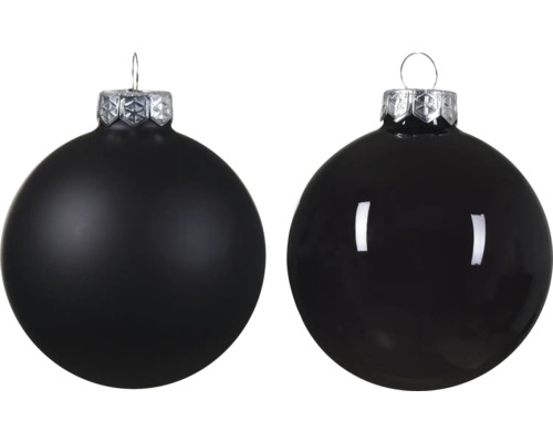 Weihnachtskugeln Lafiora 30er Pack Ø 6 cm Glas schwarz