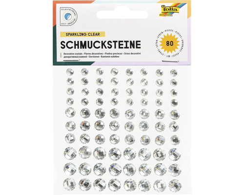 Schmucksteine selbstklebend transparent 80er-Set
