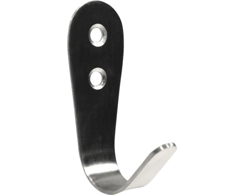 Einzelner Wandhaken aus Metall mit zwei Befestigungslöchern