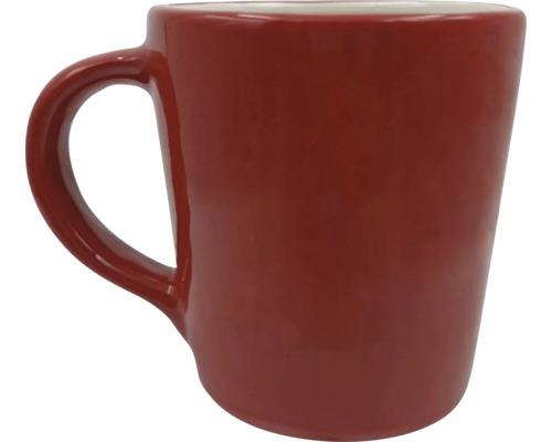 Rote Keramiktasse mit Henkel