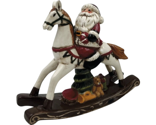 Weihnachtsmann auf Schaukelpferd Dekoration