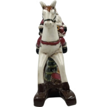 Weihnachtsmann auf Schaukelpferd Dekoration