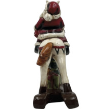 Dekoratives Santa Claus Schaukelpferd aus Keramik