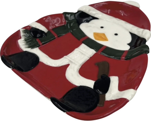 Dekorative Servierplatte mit Pinguinmotiv für festliche Anlässe.