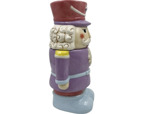 Keksdose Lafiora Nussknacker Keramik 15 x 12,3 x 27 cm weiß rosa Dekorative Nussknackerfigur aus Keramik