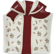 Dekorative Schale in Geschenkform mit Schleife und Muster