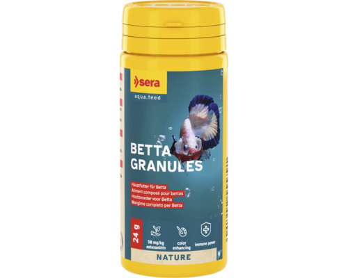 Fischfutter sera Betta Granules 50 ml (24 g), Granulatfutter, Futter für Kampffische und Labyrinthfische Fischfutter sera Betta Granules 50 ml (24 g), Granulatfutter, Futter für Kampffische und Labyrinthfische