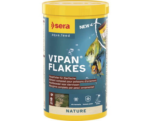 Fischfutter sera Vipan Flakes 1.000 ml (210 g), Hauptfutter, Flockenfutter