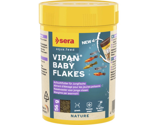 Aufzuchtfutter sera Vipan Baby Flakes 100 ml (56 g), Mikroflocken Aufzuchtfutter sera Vipan Baby Flakes 100 ml (56 g), Mikroflocken