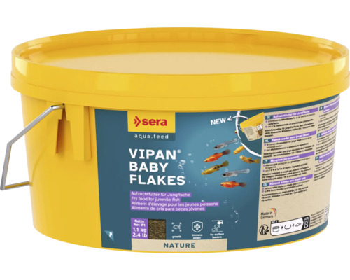 Aufzuchtfutter sera Vipan Baby Flakes 2,2 L (1,1 kg), Mikroflocken