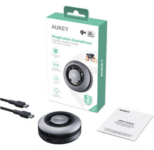 Aukey MagFusion Gamefrost magnetisches, kabelloses Ladegerät mit Verpackung, Kabel und Bedienungsanleitung