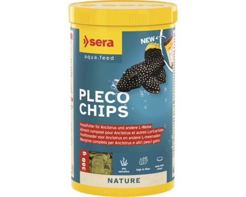 Futtertabletten sera Pleco Chips 1.000 ml (380 g), Welsfutter Sera Pleco Chips Welsfutter Dose
