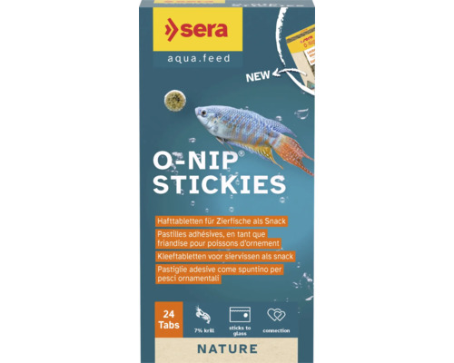 Futtertabletten sera O-Nip Stickies 24 Tabs (16 g), Welsfutter Sera O-Nip Stickies Fischfutter Packung
