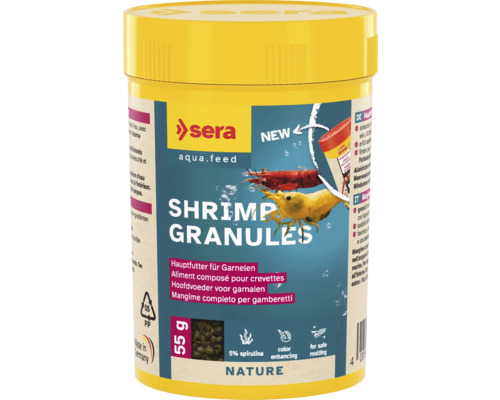 Garnelenfutter sera Shrimp Granules 100 ml (55 g) Sera Shrimp Granules Garnelenfutter im gelben Behälter