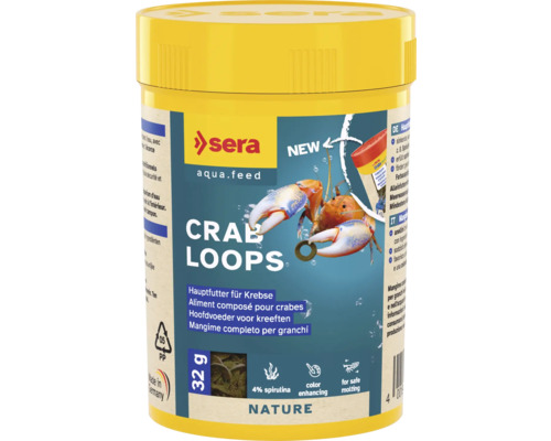 Krebsfutter sera Crab Loops 100 ml (32 g) Sera Crab Loops Hauptfutter für Krebse, 32 Gramm