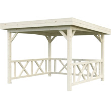 Holzpavillon mit Geländer