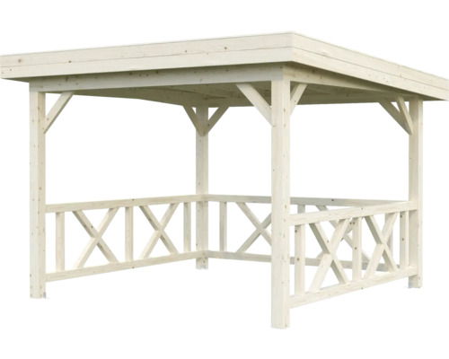 Holzpavillon mit Geländer