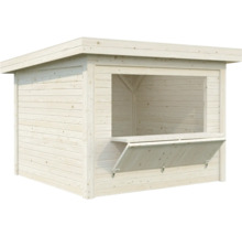 Holzkiosk mit Ausgabefenster