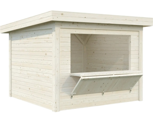 Holzkiosk mit Ausgabefenster