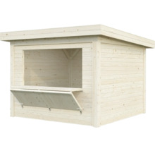 Verkaufsstand aus Holz mit Ausgabeklappe