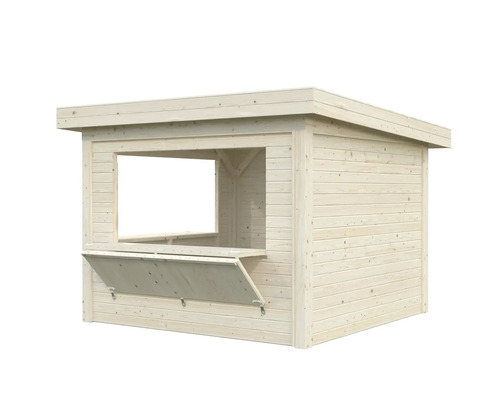 Holzgartenhaus mit Fenster und Verkaufsklappe
