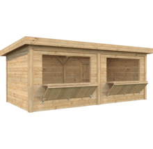 Holzgartenhaus mit zwei Ausgabefenstern