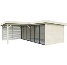 Holz Gartenhaus mit Schiebetüren und Überdachung