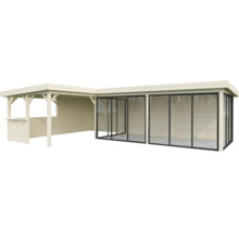 Holz Pavillon mit Bar und Glasschiebetüren
