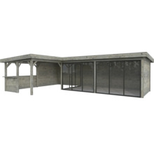 Holz Pavillon mit Glasschiebetüren für den Garten