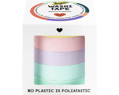 Washi Tape aus Reispapier, vier Rollen mit je 10 Metern Länge