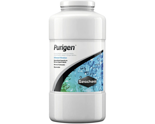 Seachem Purigen Wasserfilter in einer weißen Flasche