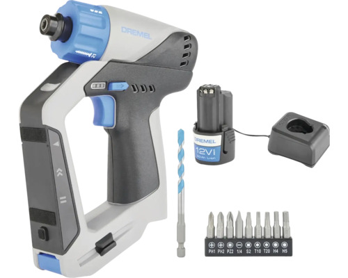 Dremel Akku Bohrschrauber Set mit Bohrer, Bitset, Akku und Ladegerät