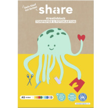 Share Kreativblock Tonpapier und Fotokarton A5 40 Blatt