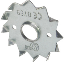 Sternförmige Lochscheibe für Bauzwecke mit Zacken