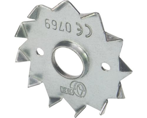 Sternförmige Lochscheibe für Bauzwecke mit Zacken