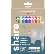 Carioca Fasermaler 2 in 1 Stiftepackung mit zwölf Fasermalern