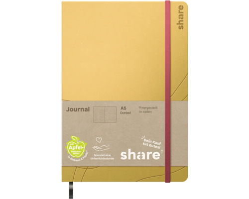 A5 Notizbuch Journal mit Punktraster und Gummiband