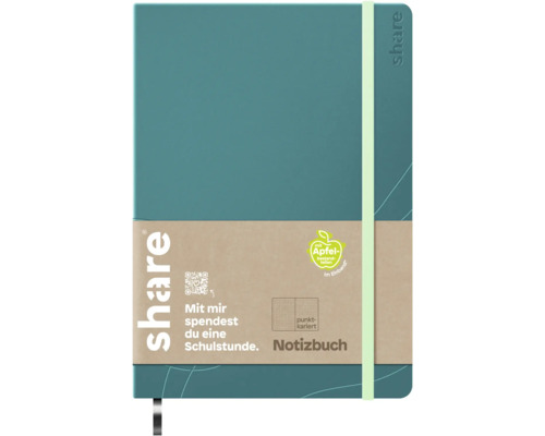 Share Notizbuch mit Punktraster und Gummiband